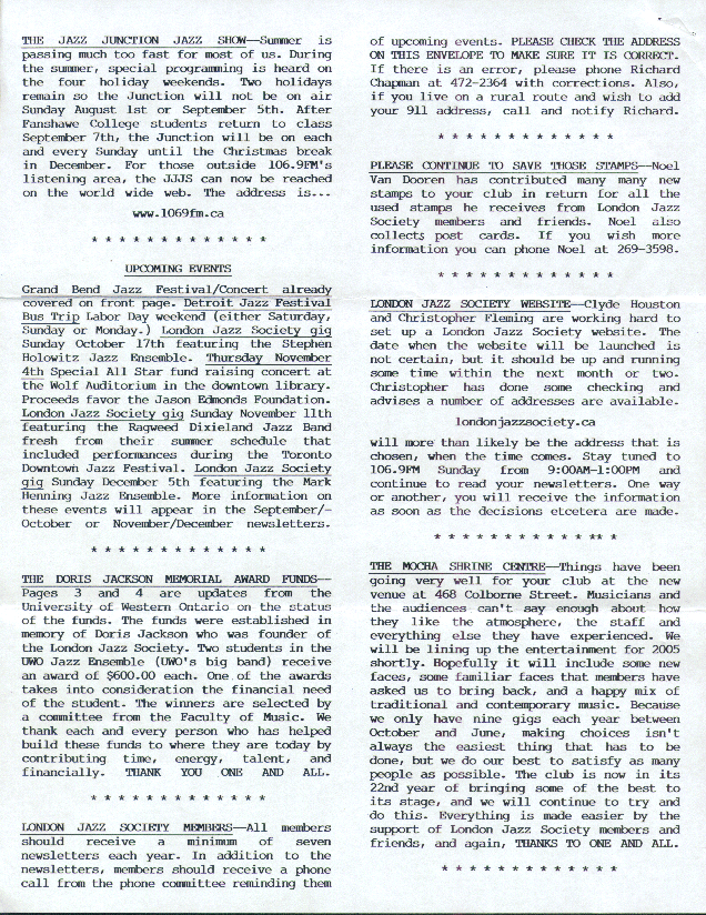 August, 2004 LJS Newsletter Page Two