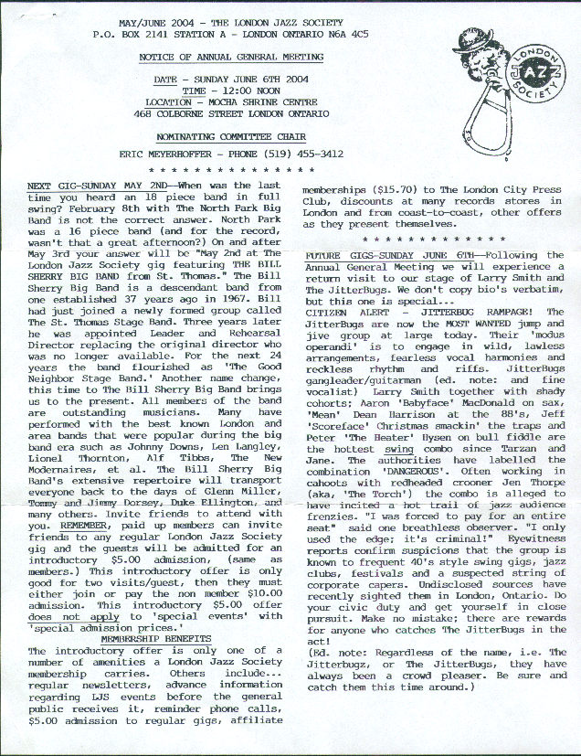 LJS Newsletter Page One