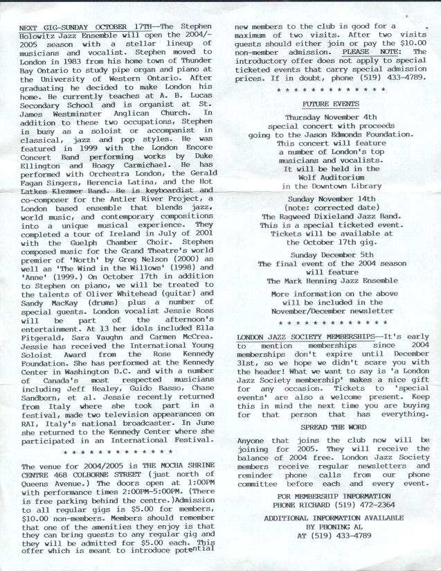 Sept/Oct, 2004 LJS Newsletter Page Two